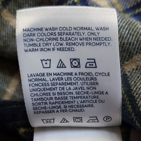 Lands' End Mens Blue & Green Plaid Long Sleeve Flannel Shirt, Size 2XL Tall - Picture 9 of 9